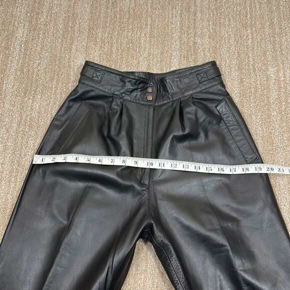 Leather Vintage Y2K High Rise Women Pants Black Goth Dark Approximate Size Small - Picture 7 of 12